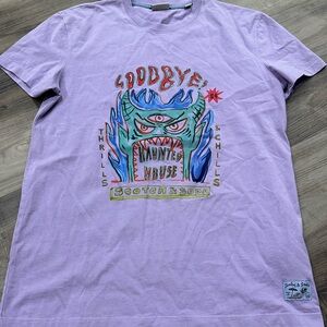 Scotch & Soda SKATE-FIT PRINTED ARTWORK Lavender Graphic Tee